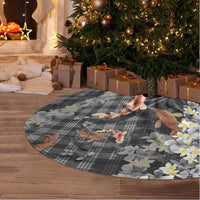 Black Palaka Hawaiian And Japanese Tree Skirt Sakura Lei With Koi Fish - Polynesian Pride