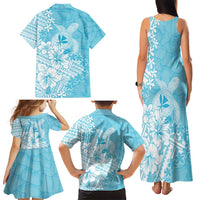 Hawaii Kanaka Maoli Family Matching Tank Maxi Dress and Hawaiian Shirt Polynesian Turtle Tattoo