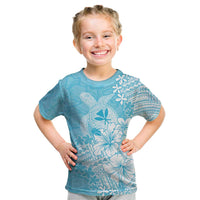 Hawaii Kanaka Maoli Kid T Shirt Polynesian Turtle Tattoo DT05 Blue - Polynesian Pride