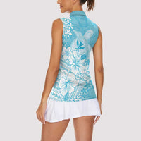 Hawaii Kanaka Maoli Women Sleeveless Polo Shirt Polynesian Turtle Tattoo DT05 - Polynesian Pride