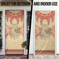 Tonga Language Week Door Cover Tribal Cross Ngatu Floral Pattern