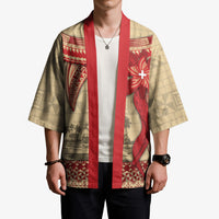 Tonga Language Week Kimono Tribal Cross Ngatu Floral Pattern