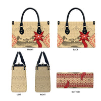 Tonga Language Week Leather Bag Tribal Cross Ngatu Floral Pattern