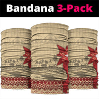 Tonga Language Week Neck Gaiter Tribal Cross Ngatu Floral Pattern