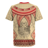 Tonga Language Week Rugby Jersey Tribal Cross Ngatu Floral Pattern