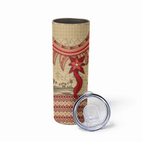 Tonga Language Week Skinny Tumbler Tribal Cross Ngatu Floral Pattern