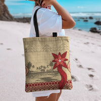 Tonga Language Week Tote Bag Tribal Cross Ngatu Floral Pattern