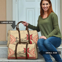 Tonga Language Week Travel Bag Tribal Cross Ngatu Floral Pattern