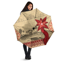Tonga Language Week Umbrella Tribal Cross Ngatu Floral Pattern