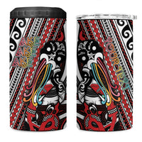 Personalised Maori Language Week 4 in 1 Can Cooler Tumbler Ake Ake Ake Tribal Patterns