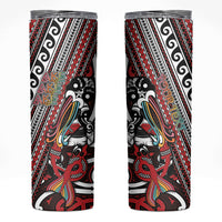 Personalised Maori Language Week Skinny Tumbler Ake Ake Ake Tribal Patterns