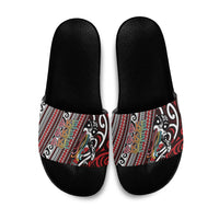 Maori Language Week Slide Sandals Ake Ake Ake Tribal Patterns