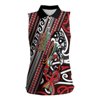 Personalised Maori Language Week Women Sleeveless Polo Shirt Ake Ake Ake Tribal Patterns
