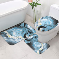 Piko Hawaiian Bathroom Set Blue Galaxy Spiral Plumeria Tribal Patterns