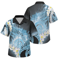 Piko Hawaiian Family Matching Puletasi and Hawaiian Shirt Blue Galaxy Spiral Plumeria Tribal Patterns