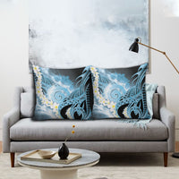 Piko Hawaiian Pillow Cover Blue Galaxy Spiral Plumeria Tribal Patterns