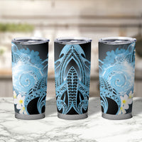 Piko Hawaiian Tumbler Cup Blue Galaxy Spiral Plumeria Tribal Patterns