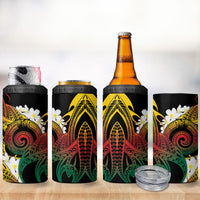 Piko Hawaiian 4 in 1 Can Cooler Tumbler Gradient Spiral Plumeria Tribal Patterns