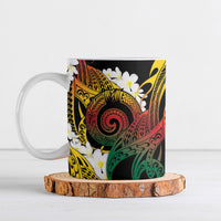 Piko Hawaiian Ceramic Mug Gradient Spiral Plumeria Tribal Patterns