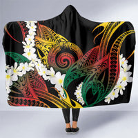 Piko Hawaiian Hooded Blanket Gradient Spiral Plumeria Tribal Patterns
