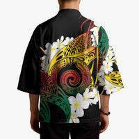 Piko Hawaiian Kimono Gradient Spiral Plumeria Tribal Patterns