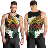 Piko Hawaiian Men Tank Top Gradient Spiral Plumeria Tribal Patterns