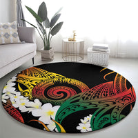 Piko Hawaiian Round Carpet Gradient Spiral Plumeria Tribal Patterns
