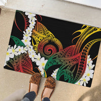 Piko Hawaiian Rubber Doormat Gradient Spiral Plumeria Tribal Patterns