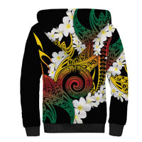 Piko Hawaiian Sherpa Hoodie Gradient Spiral Plumeria Tribal Patterns