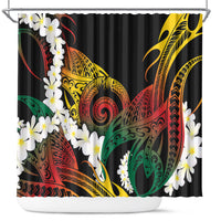 Piko Hawaiian Shower Curtain Gradient Spiral Plumeria Tribal Patterns