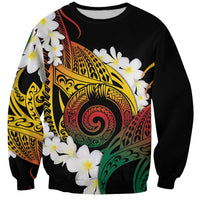 Piko Hawaiian Sweatshirt Gradient Spiral Plumeria Tribal Patterns