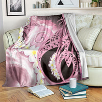 Piko Hawaiian Blanket Pink Galaxy Spiral Plumeria Tribal Patterns