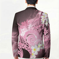 Piko Hawaiian Blazer Pink Galaxy Spiral Plumeria Tribal Patterns