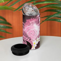 Piko Hawaiian 4 in 1 Can Cooler Tumbler Pink Galaxy Spiral Plumeria Tribal Patterns