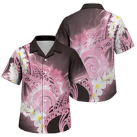 Piko Hawaiian Family Matching Off Shoulder Maxi Dress and Hawaiian Shirt Pink Galaxy Spiral Plumeria Tribal Patterns