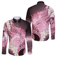 Piko Hawaiian Family Matching Summer Maxi Dress and Hawaiian Shirt Pink Galaxy Spiral Plumeria Tribal Patterns
