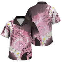 Piko Hawaiian Family Matching Summer Maxi Dress and Hawaiian Shirt Pink Galaxy Spiral Plumeria Tribal Patterns