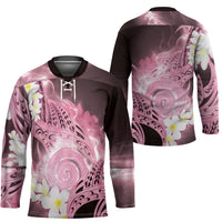 Piko Hawaiian Hockey Jersey Pink Galaxy Spiral Plumeria Tribal Patterns