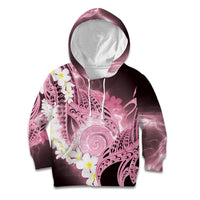 Piko Hawaiian Kid Hoodie Pink Galaxy Spiral Plumeria Tribal Patterns