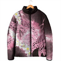 Piko Hawaiian Padded Jacket Pink Galaxy Spiral Plumeria Tribal Patterns
