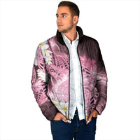Piko Hawaiian Padded Jacket Pink Galaxy Spiral Plumeria Tribal Patterns