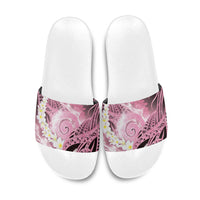 Piko Hawaiian Slide Sandals Pink Galaxy Spiral Plumeria Tribal Patterns