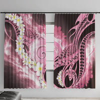 Piko Hawaiian Window Curtain Pink Galaxy Spiral Plumeria Tribal Patterns