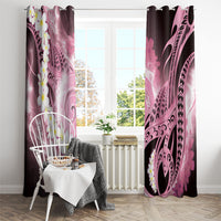 Piko Hawaiian Window Curtain Pink Galaxy Spiral Plumeria Tribal Patterns