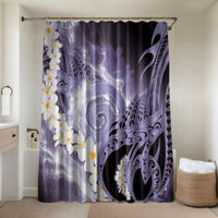 Piko Hawaiian Bathroom Set Purple Galaxy Spiral Plumeria Tribal Patterns