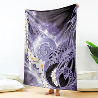 Piko Hawaiian Blanket Purple Galaxy Spiral Plumeria Tribal Patterns