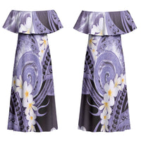 Piko Hawaiian Couples Matching Off Shoulder Maxi Dress and Hawaiian Shirt Purple Galaxy Spiral Plumeria Tribal Patterns