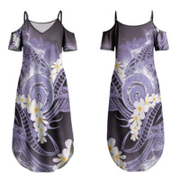 Piko Hawaiian Couples Matching Summer Maxi Dress and Hawaiian Shirt Purple Galaxy Spiral Plumeria Tribal Patterns