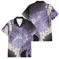 Piko Hawaiian Family Matching Mermaid Dress and Hawaiian Shirt Purple Galaxy Spiral Plumeria Tribal Patterns