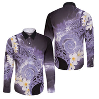 Piko Hawaiian Family Matching Off Shoulder Maxi Dress and Hawaiian Shirt Purple Galaxy Spiral Plumeria Tribal Patterns